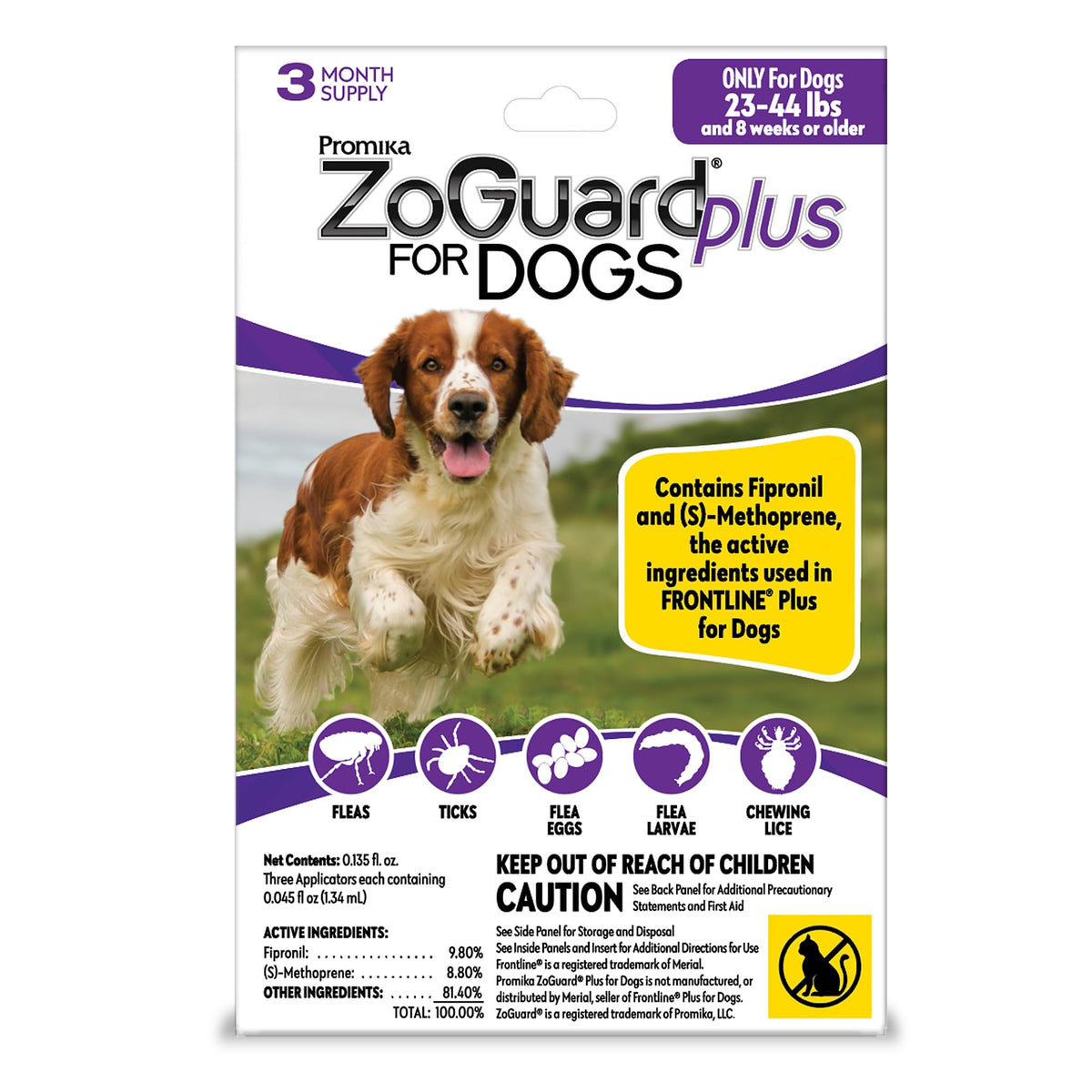 Flea and Tick Prevention for Medium Dogs 23-44lbs (3 Doses) F5732