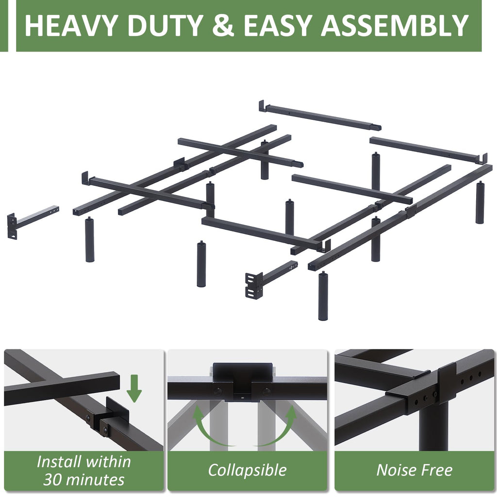 Queen Size Black Metal Bed Frame O561689