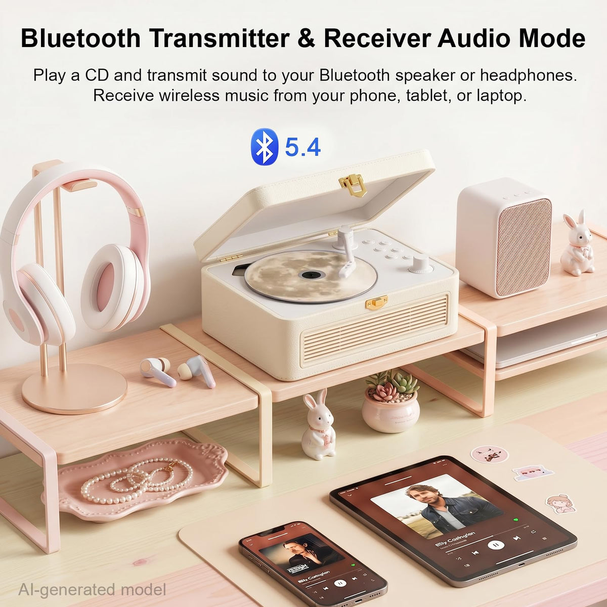 Portable CD Player with Bluetooth D396