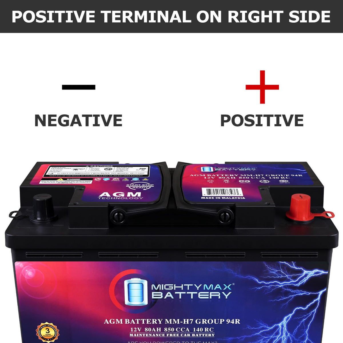 12V 80AH 850 CCA Replacement Battery S728925