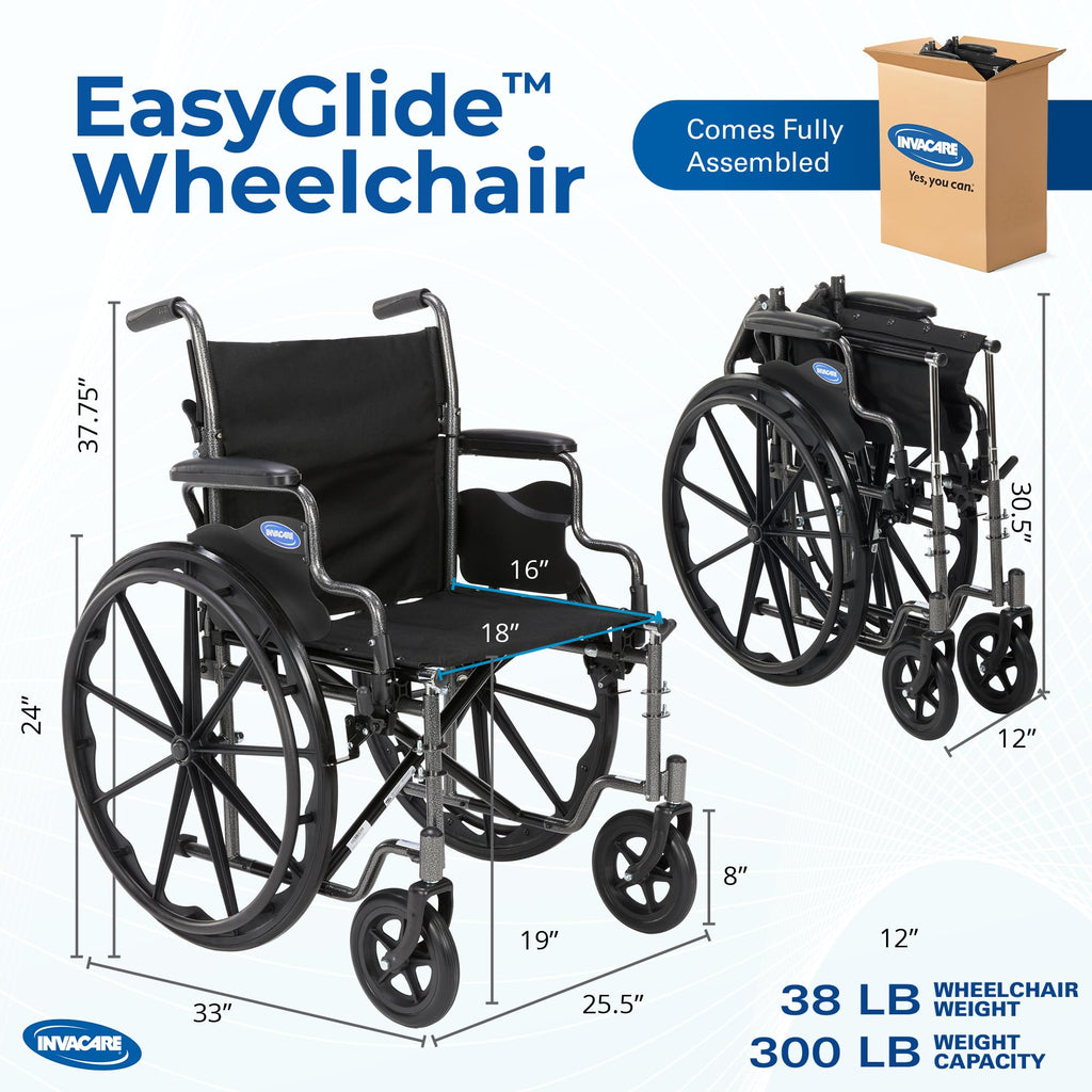 Compact Folding Manual Wheelchair with Swing-Away Footrests X6510