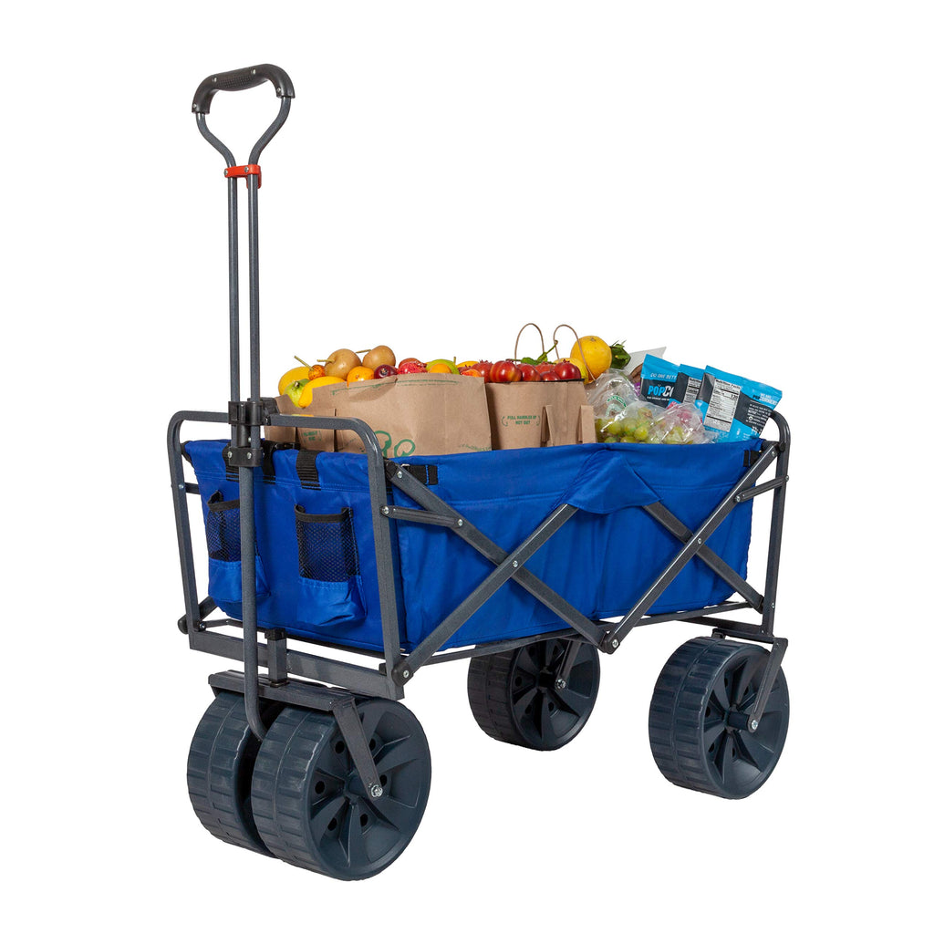 Blue Black Collapsible All Terrain Utility Beach Wagon Cart F1891
