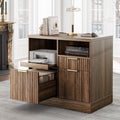 Black 3 Drawer Wood File Cabinet with Charging Station V72799