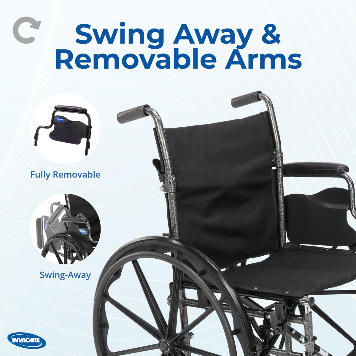 Compact Folding Manual Wheelchair with Swing-Away Footrests X6510