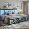 King Size Metal Platform Bed Frame with LED Lights E141999