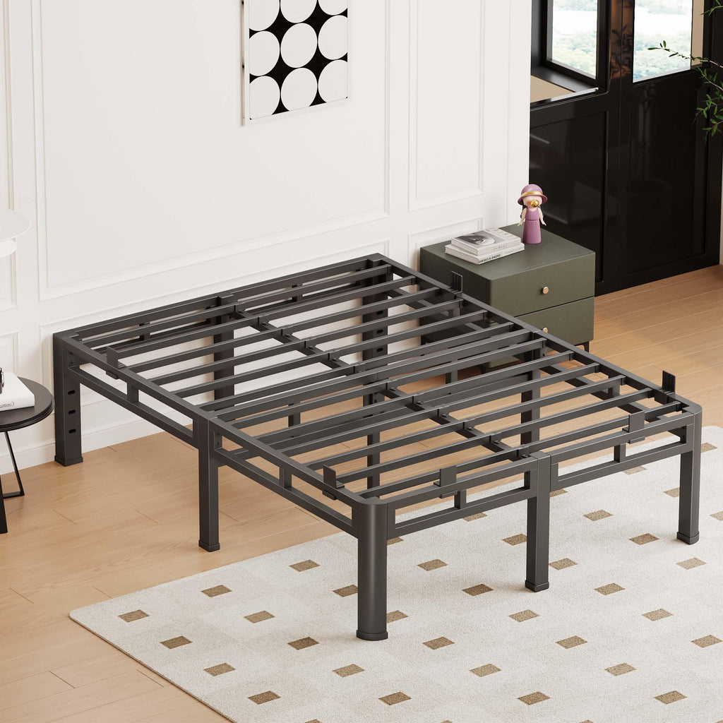 Queen 18 Inch Tall Metal Platform Bed Frame Y319