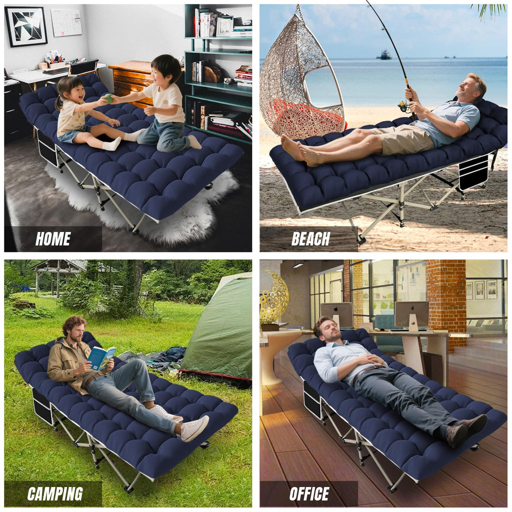 Folding Camping Cot with Mattress and Carry Bag U661