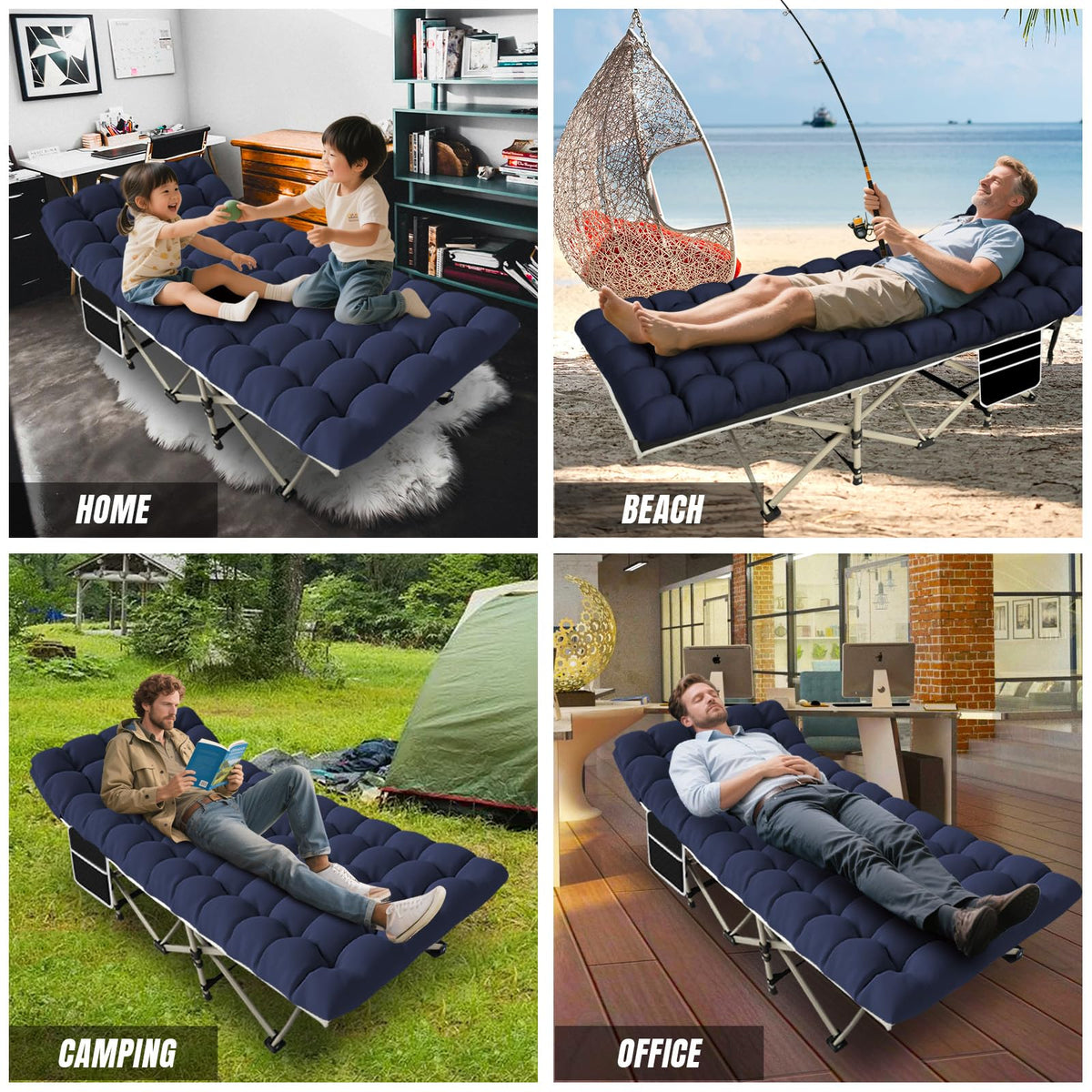 Folding Camping Cot with Mattress and Carry Bag U661