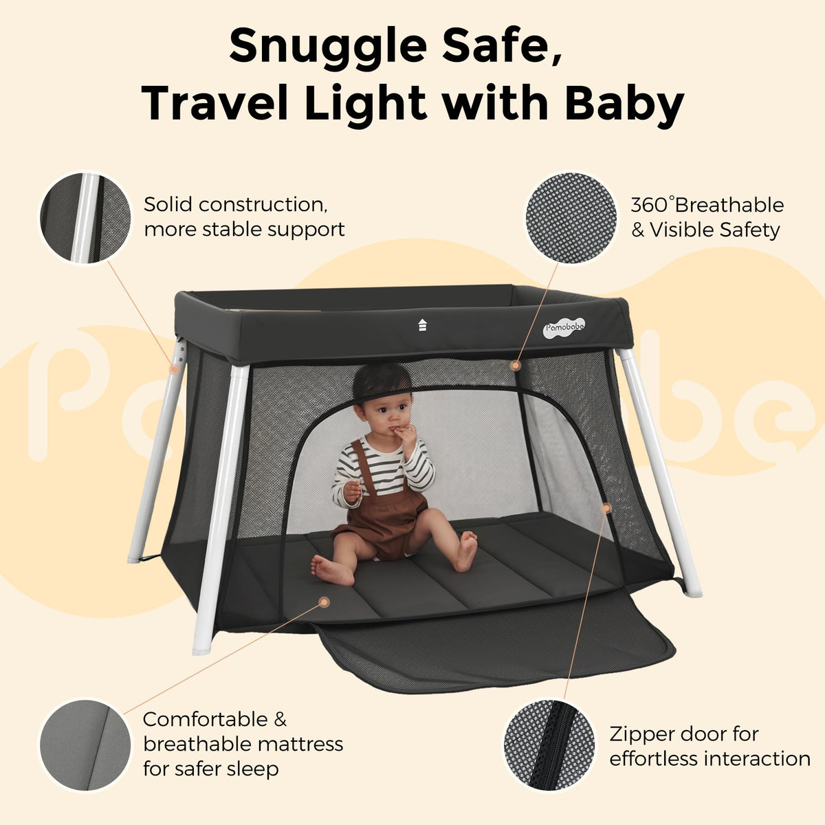 Foldable Portable Playpen with Mattress B9667