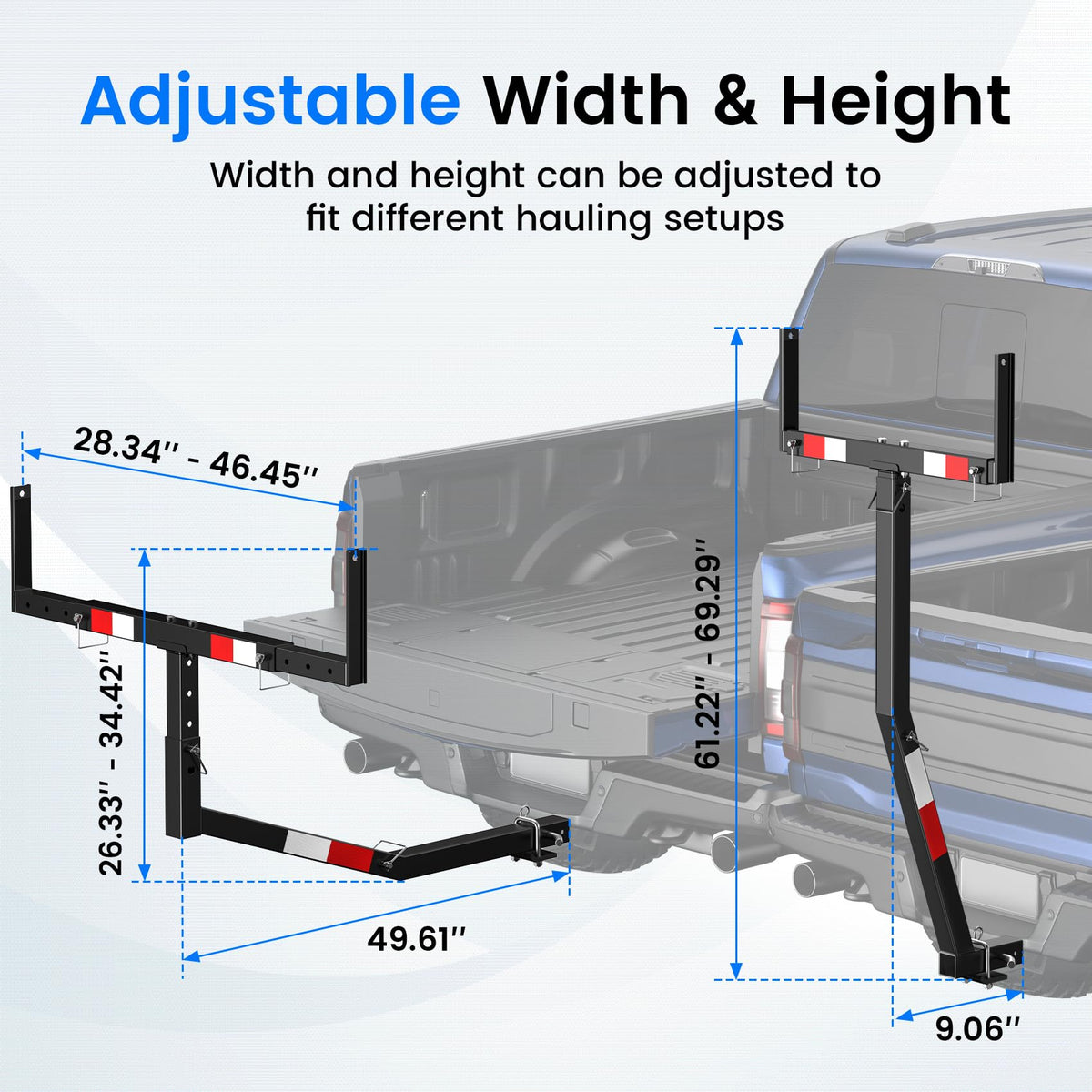 Truck Bed Extender Hitch Mount with Flag E691