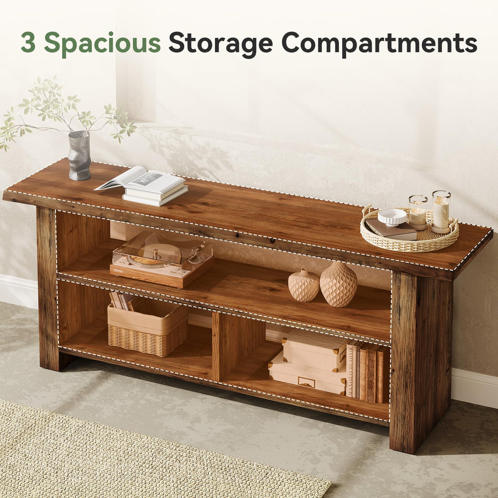 Dark Brown Solid Wood TV Stand X673159