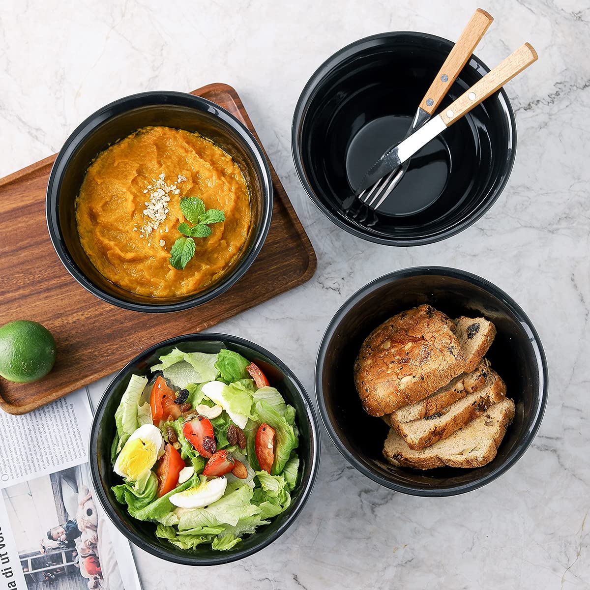 40 Ounce 7 Inch Ceramic Soup Bowls Set of 4 Q985
