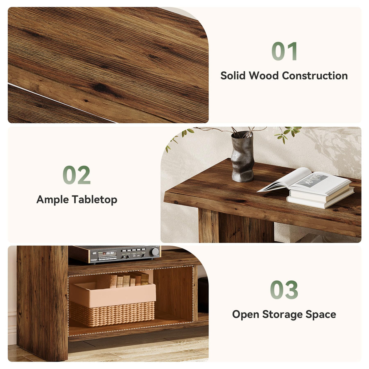 Dark Brown Solid Wood TV Stand X673159