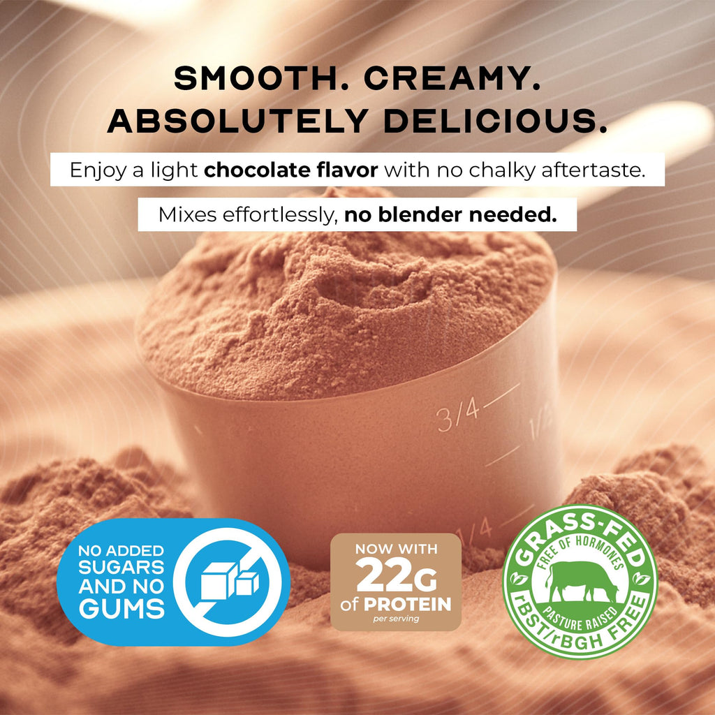 Grass-Fed Whey Protein Concentrate Powder, Chocolate (5lb) B349