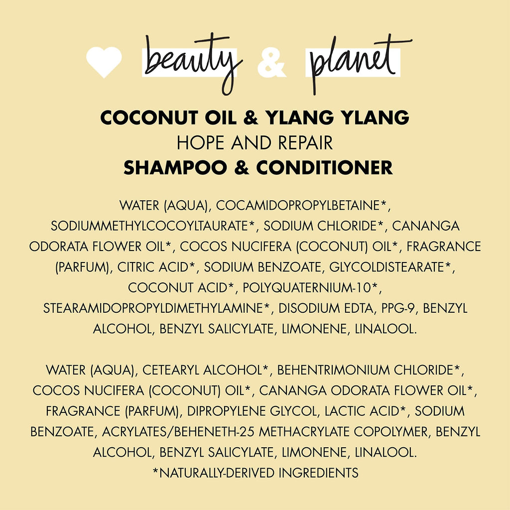 Coconut Oil & Ylang Shampoo and Conditioner 2 Count 13.5 oz G956