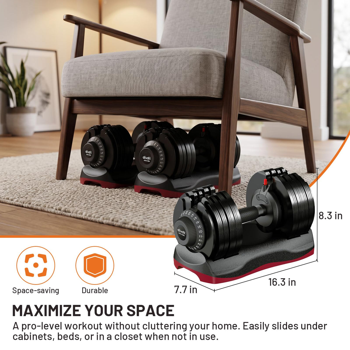 Adjustable Dumbbells Set 5–88LB Y991043