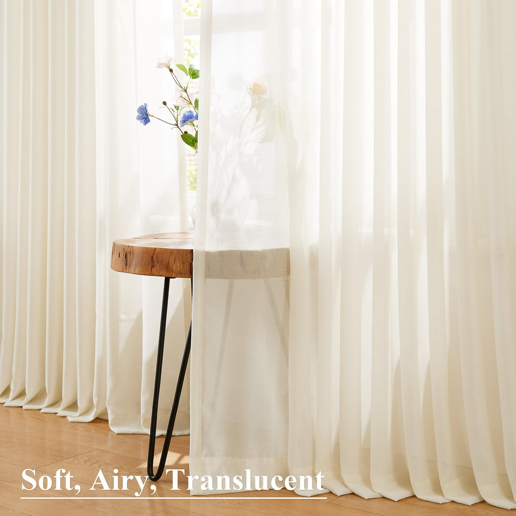Pinch Pleated Sheer Curtains 108 Inches Length O913