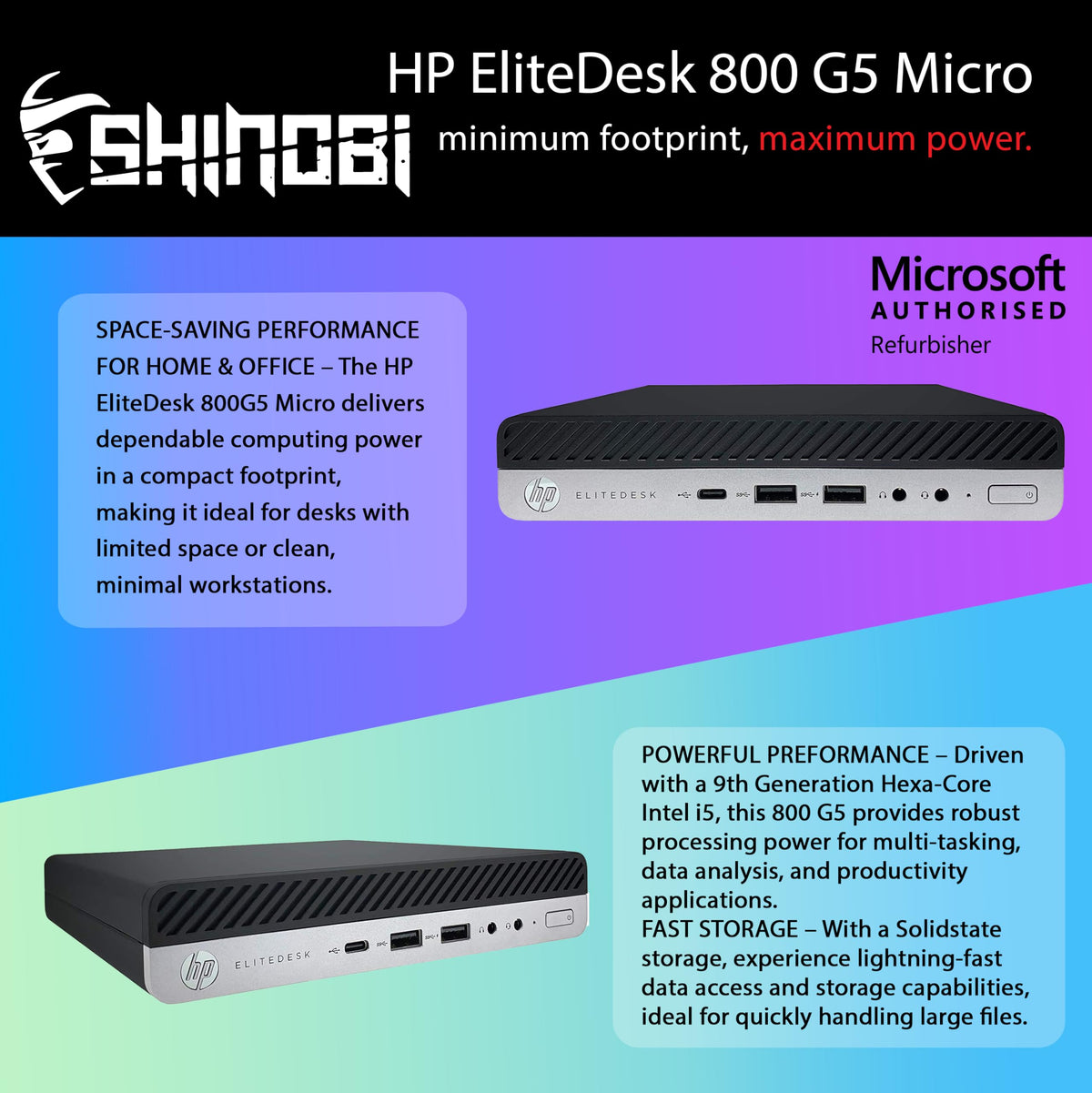 Mini PC Intel Core i5-9500T 16GB RAM 512GB NVMe Windows 11 Pro L718