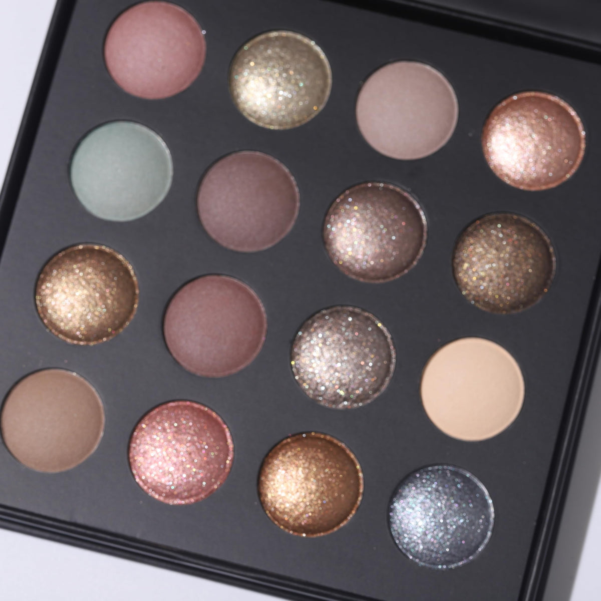 Baked Eyeshadow Makeup Palette 16 Pigmented Soft Neutrals Taupe Earth Tones Smoky Shades Glitter Matte Metallic Y849048