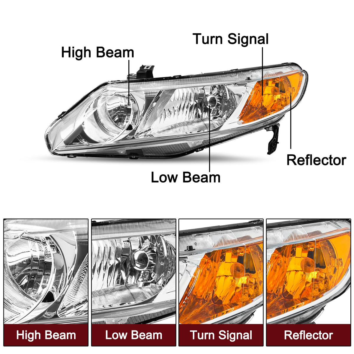 Halogen Headlight Assembly M52683
