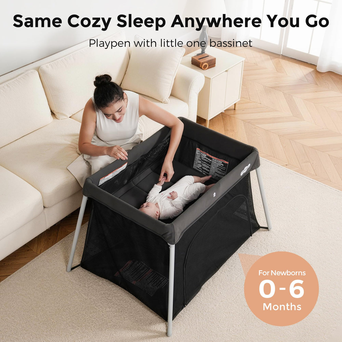 Foldable Portable Playpen with Mattress B9667