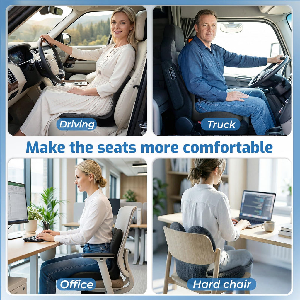 Ergonomic Seat Cushion with Lumbar Support Pillow T938677