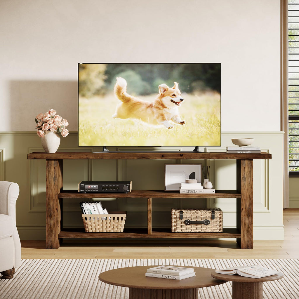 Dark Brown Solid Wood TV Stand X673159