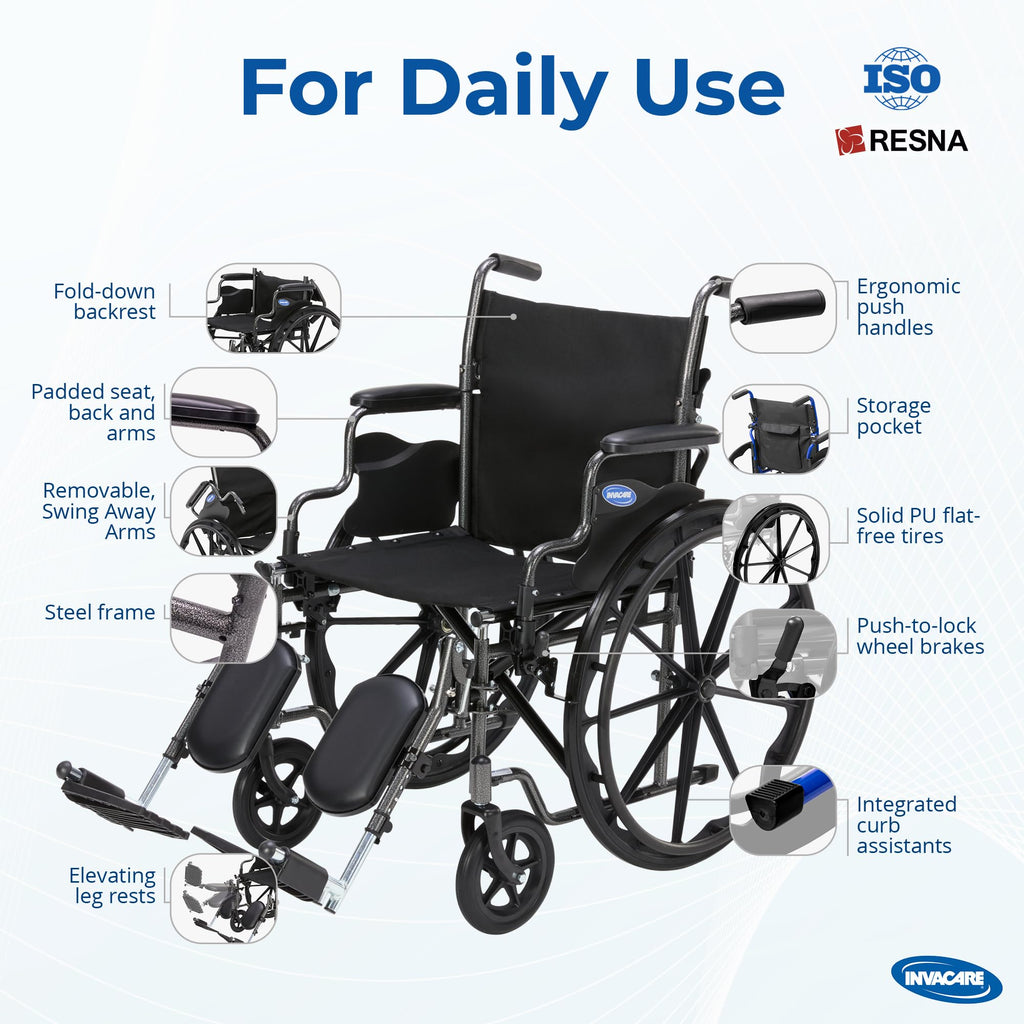Compact Folding Manual Wheelchair with Swing-Away Footrests X6510