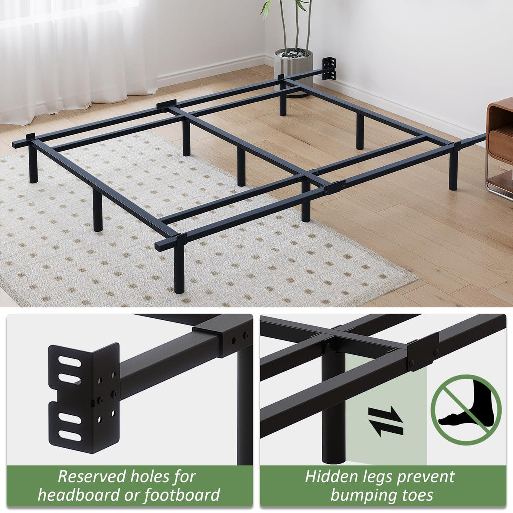 Queen Size Black Metal Bed Frame O561689