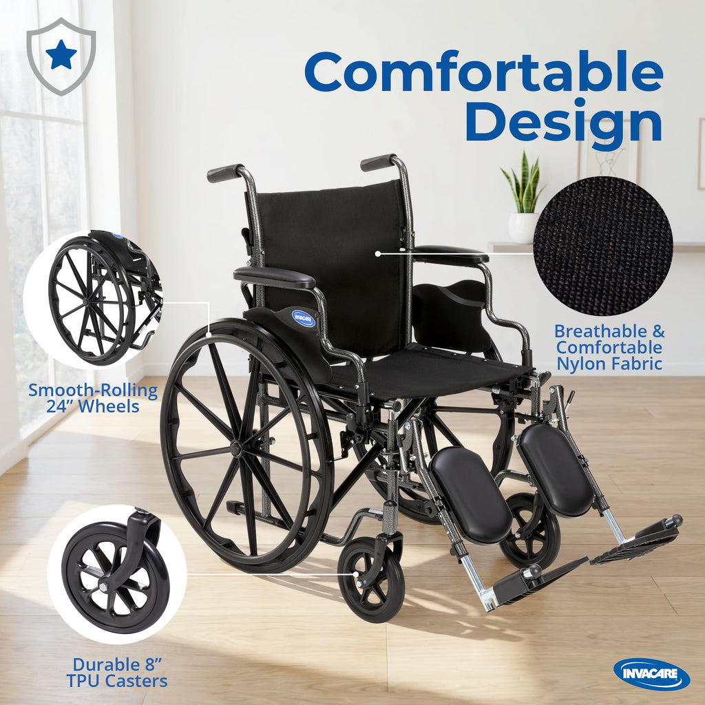 Compact Folding Manual Wheelchair with Swing-Away Footrests X6510