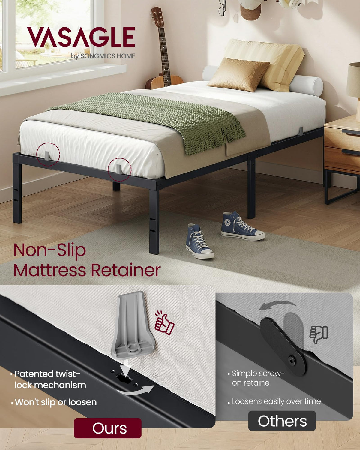 Twin Metal Bed Frame U497