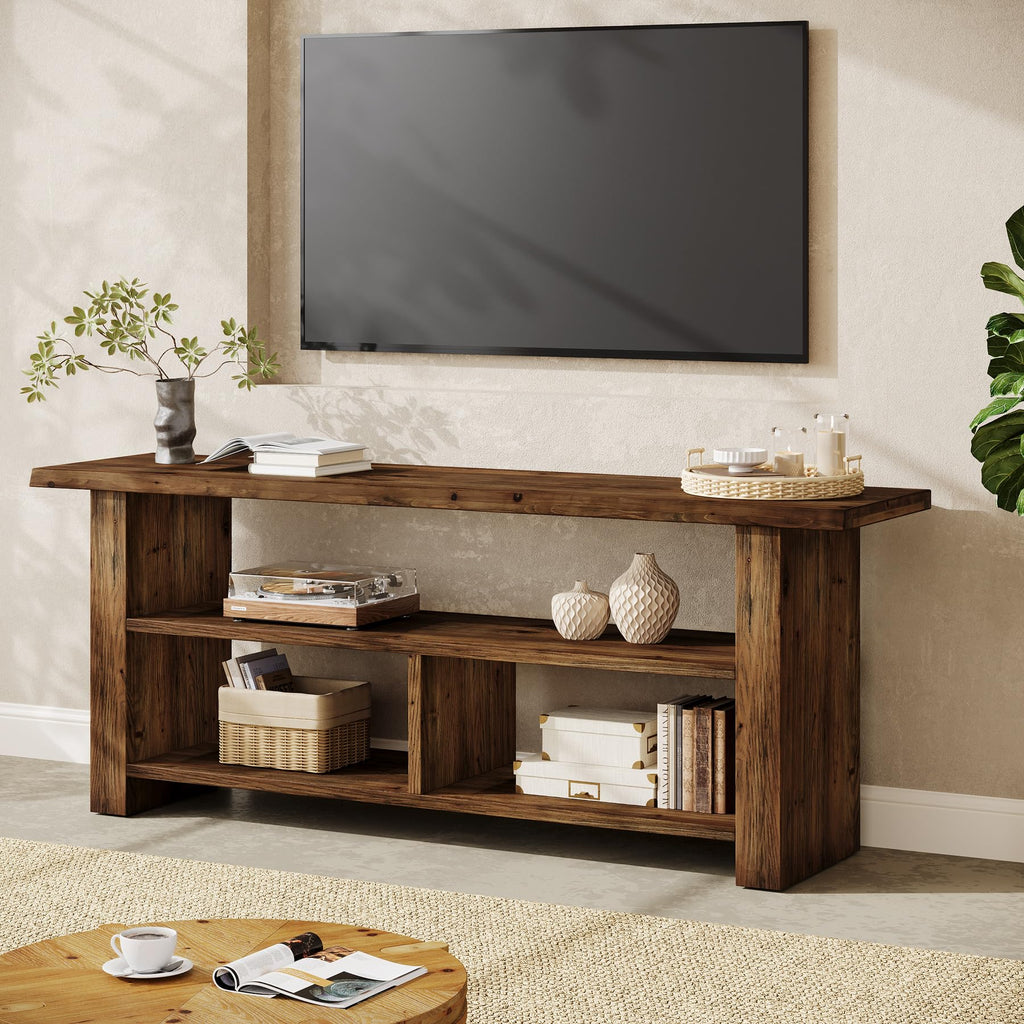 Dark Brown Solid Wood TV Stand X673159