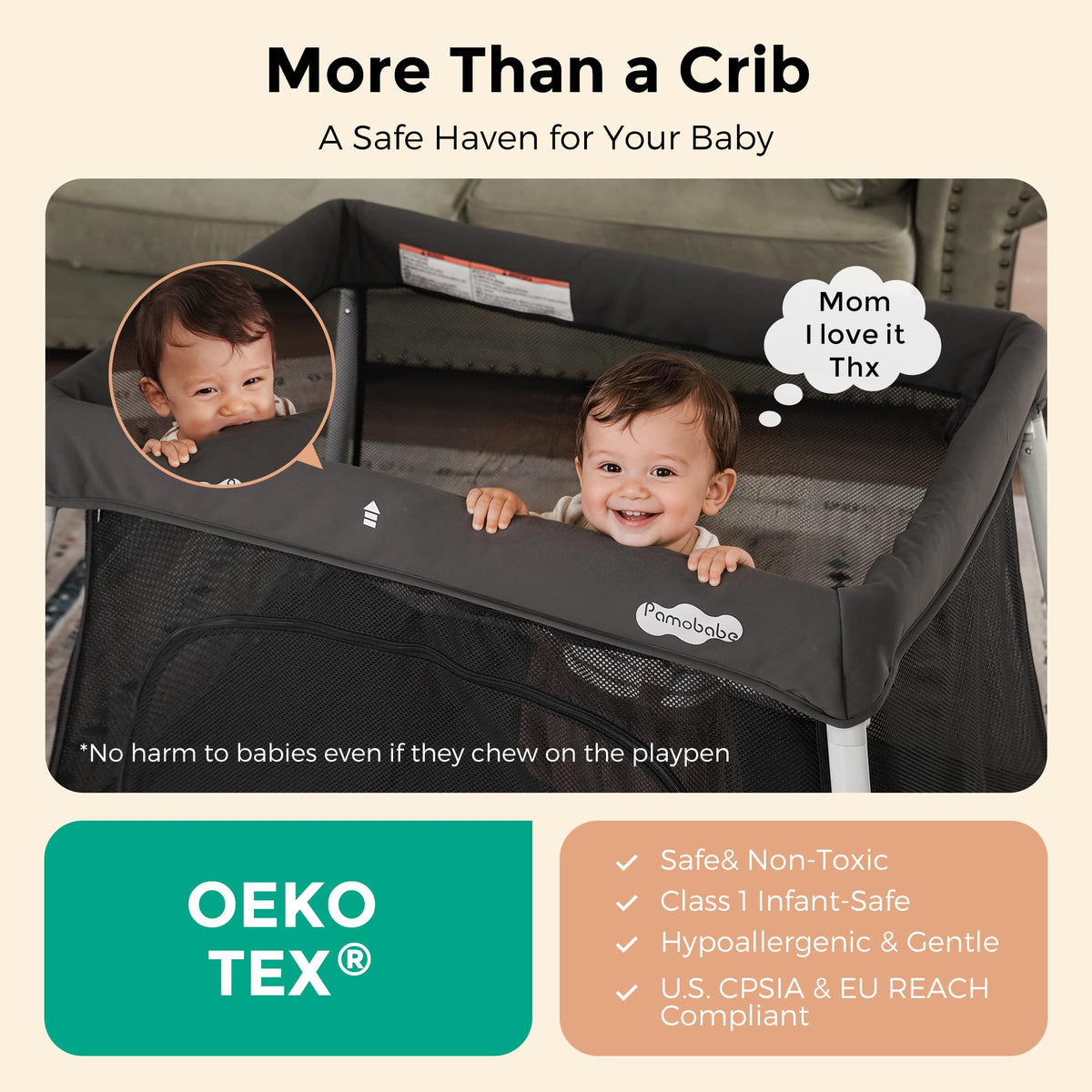 Foldable Portable Playpen with Mattress B9667