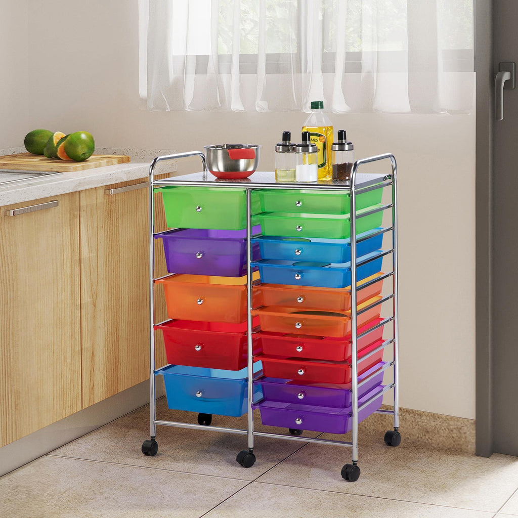 15 Drawer Rolling Storage Cart B6962