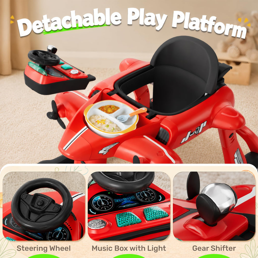6-in-1 Baby Walker with Wheels, Adjustable Height & Speed V11333