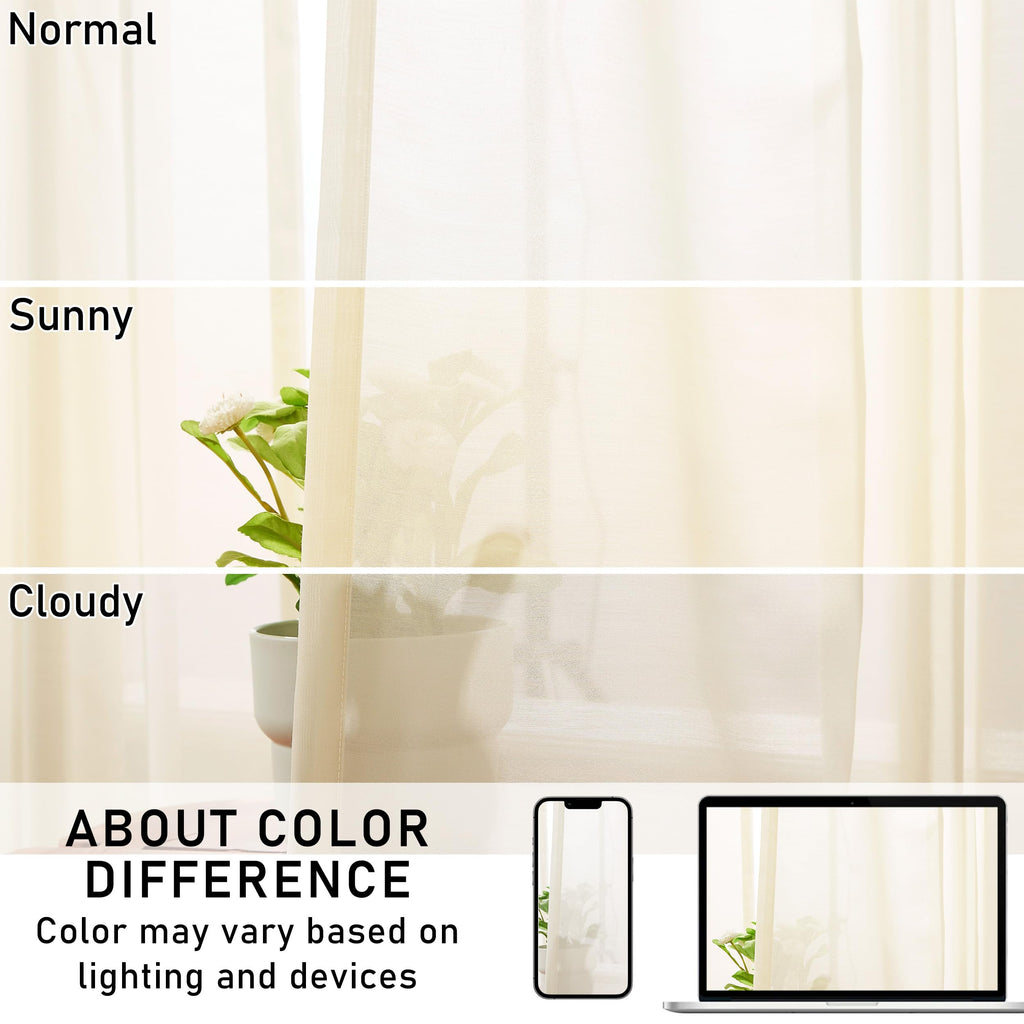 Pinch Pleated Sheer Curtains 108 Inches Length O913