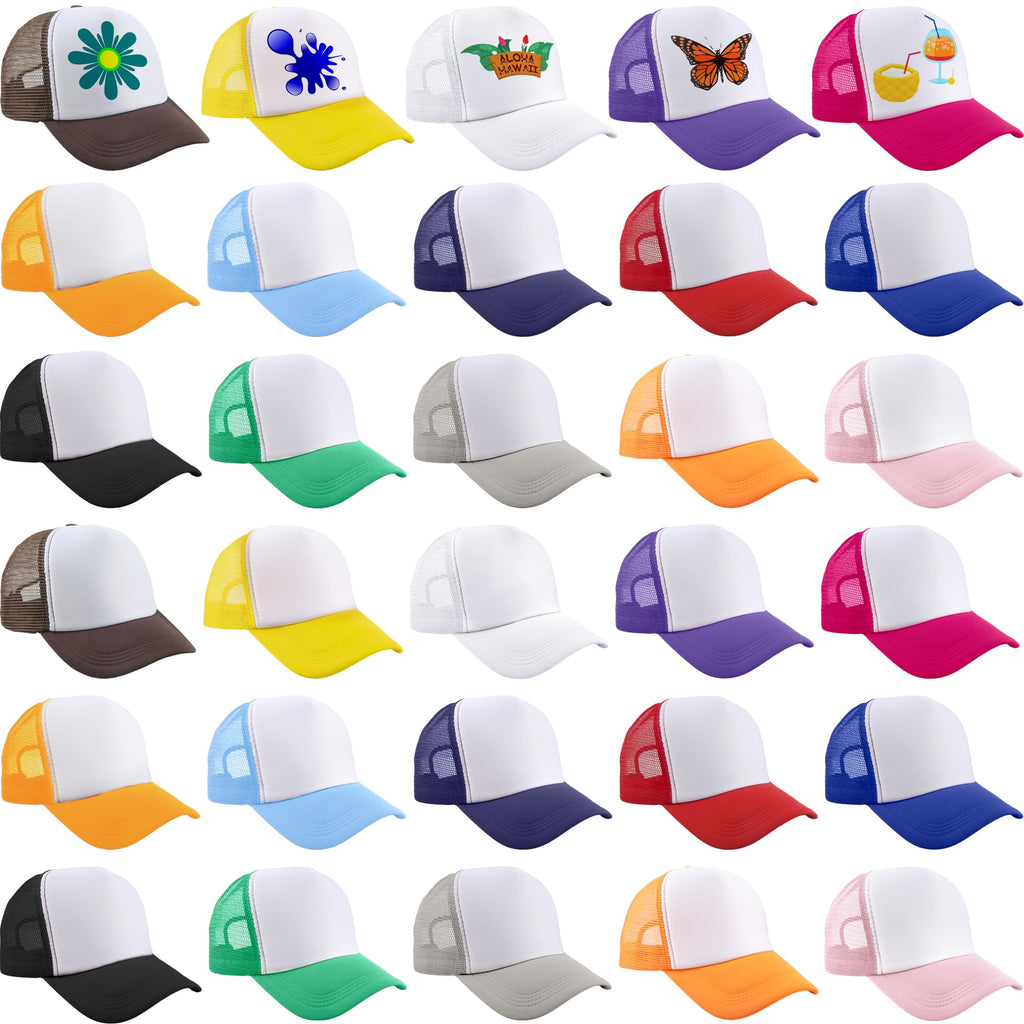 30 Pcs Adjustable Mesh Trucker Hats C54085