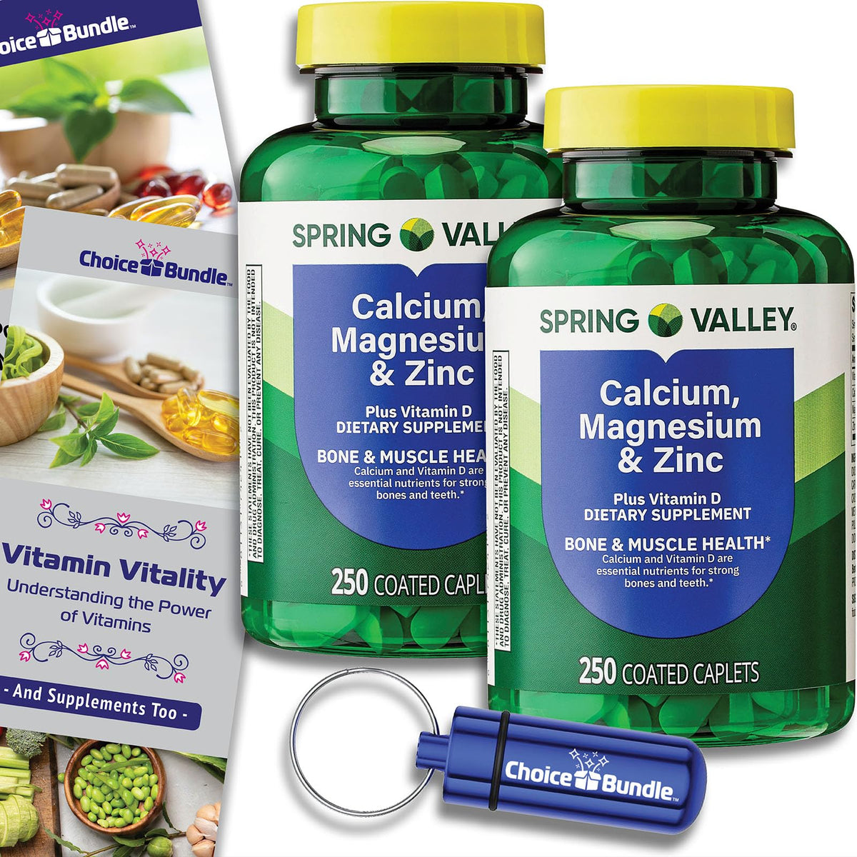 Calcium Magnesium Zinc Plus Vitamin D Caplets 250 Ct 2 pk P24890