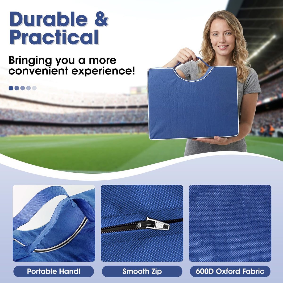 Portable Waterproof Oxford Foldable Stadium Seat Cushions 2PCS N937476