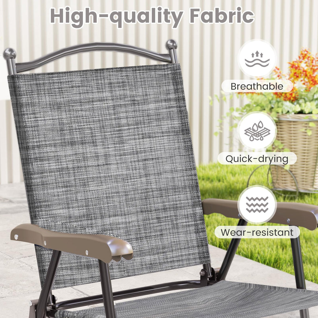 Set of 2 Grey Patio Folding Chairs K967303