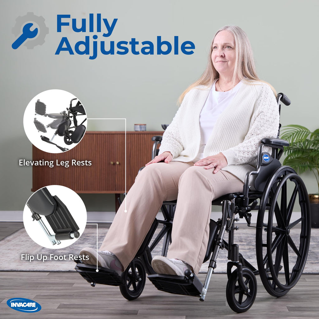 Compact Folding Manual Wheelchair with Swing-Away Footrests X6510