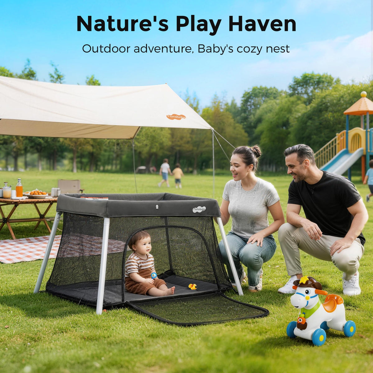 Foldable Portable Playpen with Mattress B9667