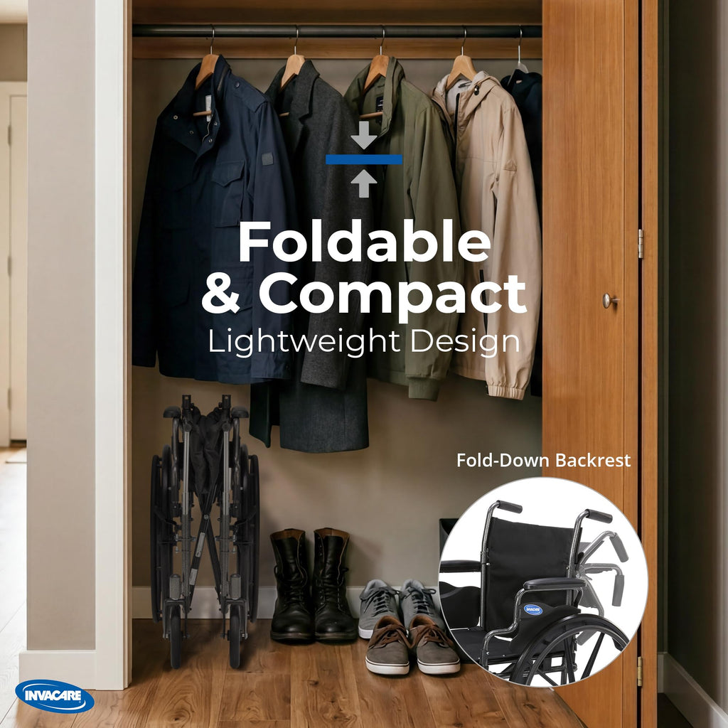 Compact Folding Manual Wheelchair with Swing-Away Footrests X6510