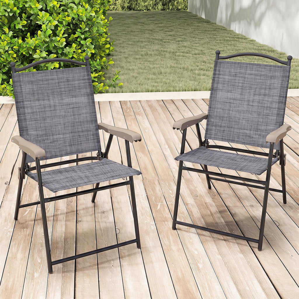 Set of 2 Grey Patio Folding Chairs K967303