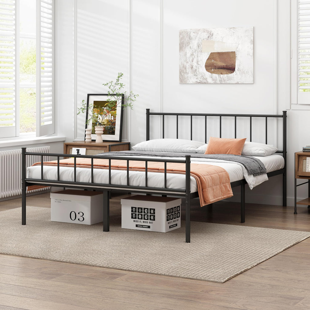 Queen Metal Bed Frame with Steel Slat Support U829